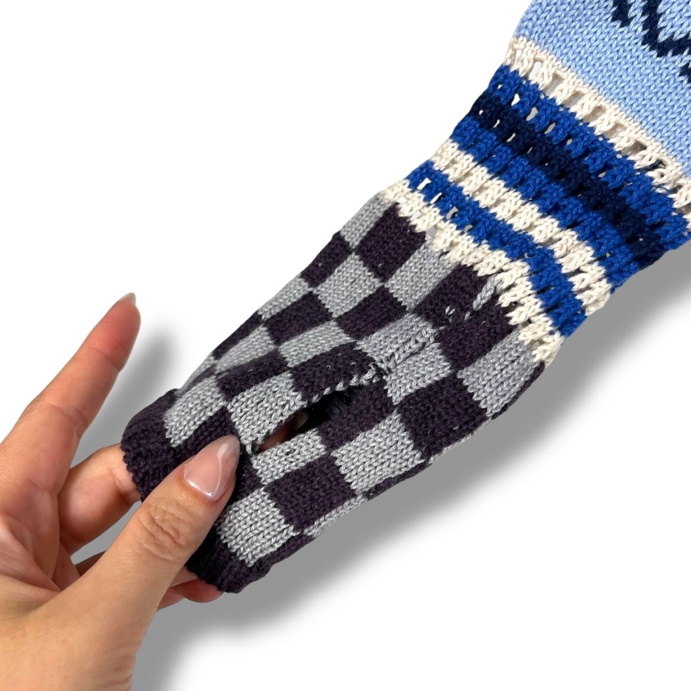 We The Free People Gorgeous Cuff Thermal Top XS Knit Sleeve Thumbhole Fair Isle - Picture 10 of 14